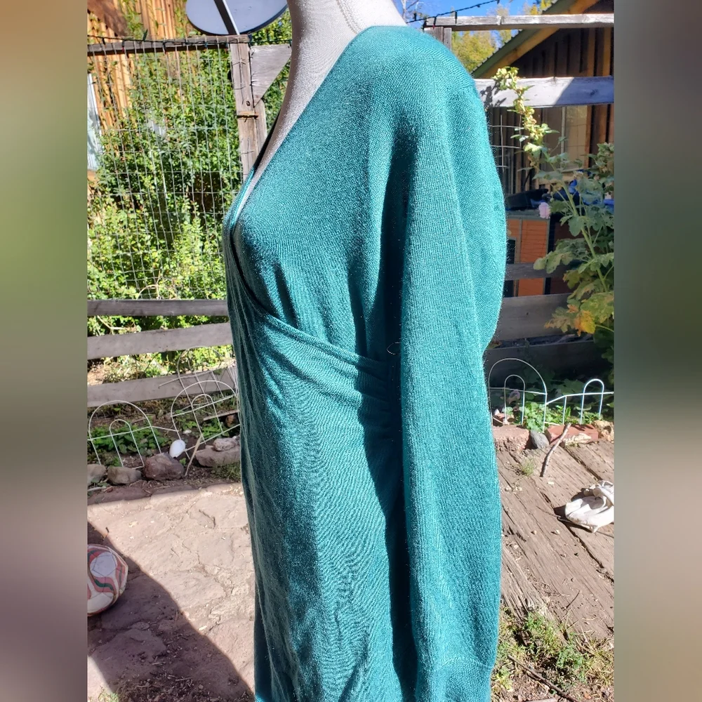 LOFT Teal Long Sleeve Dress - Picture 3 of 6